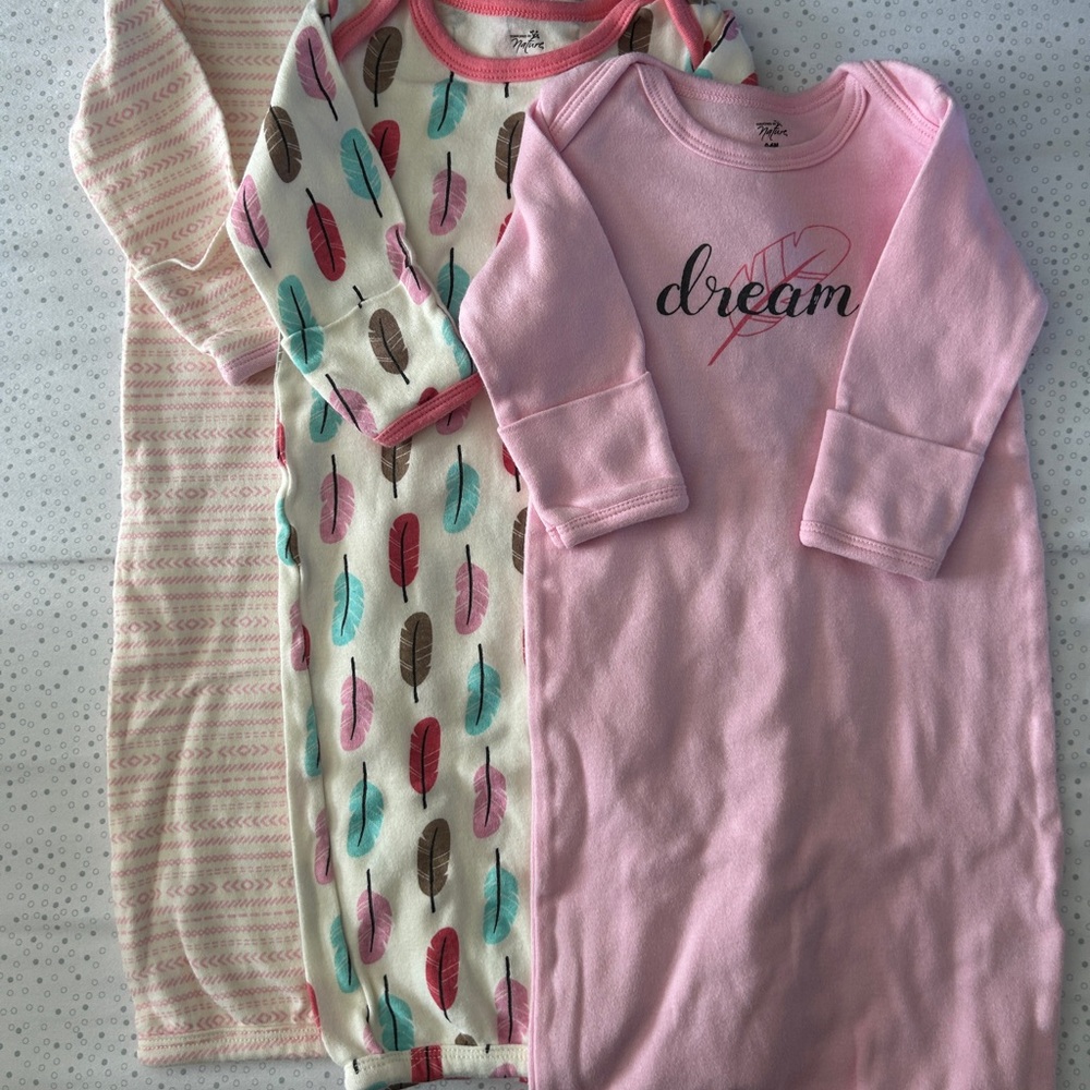 Dreamy Pink and Feather Kids Nightgown Set